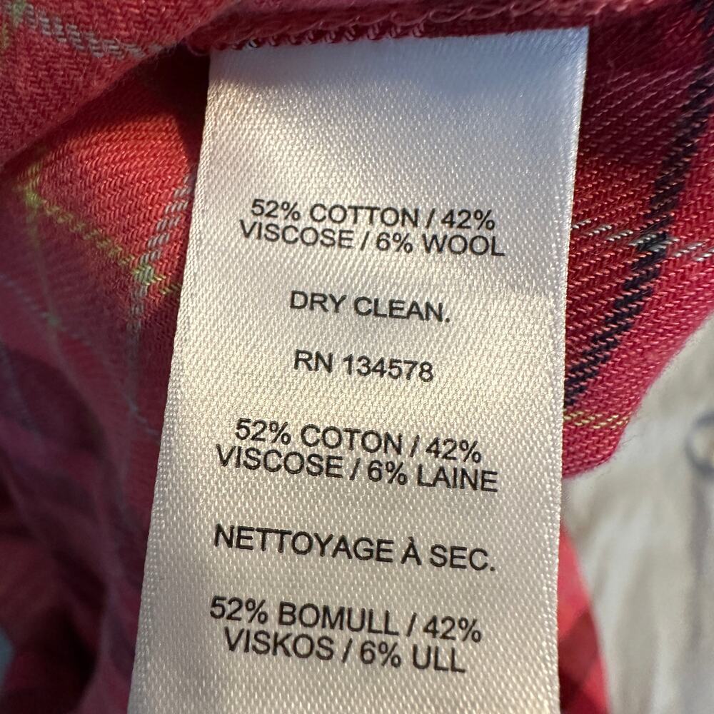 Vineyard Vines Plaid Flannel Button Up Womens XS Pink Red NEW - Picture 3 of 6